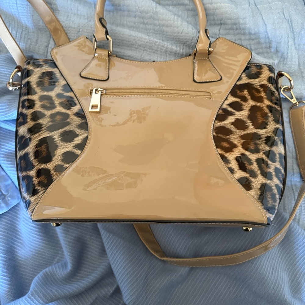 Michael Kors Brown and Leopard Print Satchel - Picture 8 of 9